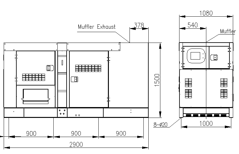 125kva कमिन्स जनरेटर सेट का डिजाइन